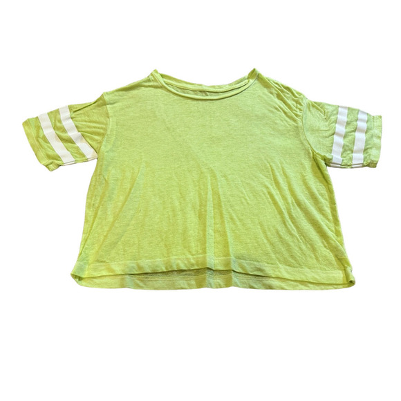 American Eagle Outfitters Tops - AMERICAN EAGLE NEON YELLOW/GREEN SHORT SLEEVE LOOSE FIT CROP TOP